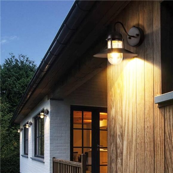 Dusk to Dawn Outdoor Lighting Wall Sconce,Porch Lights 2 Pack, Includes LED Bulb - Picture 4 of 7